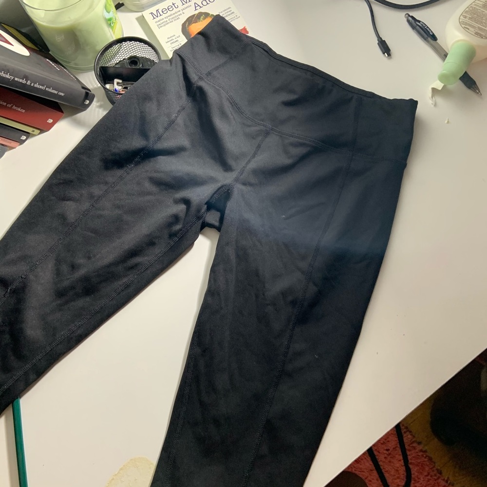 black cropped calvin klein athletic leggings